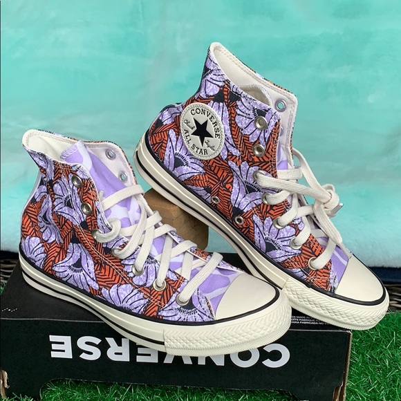 CONVERSE CTAS HI EGRET/ORANGE/LIGHT BLUE WMNS - Picture 2 of 16